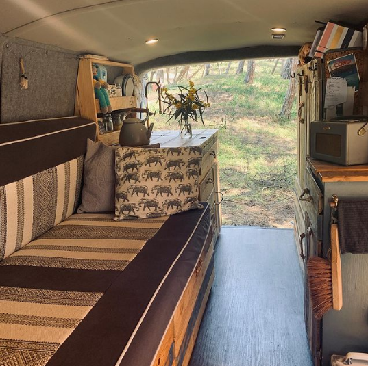 a bench-style campervan bed