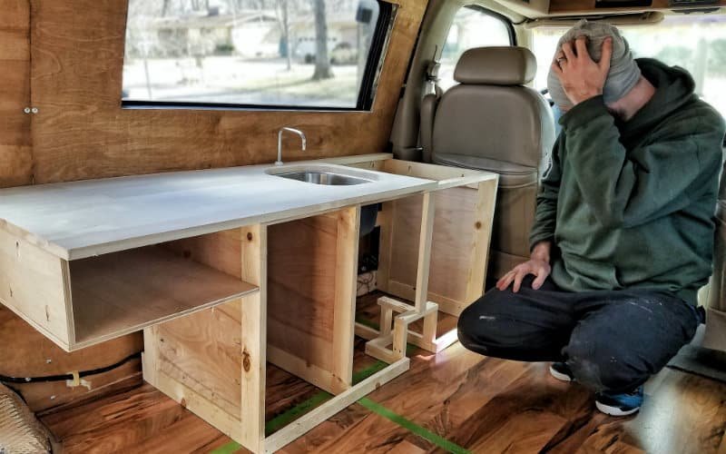 diy campervan cupboards