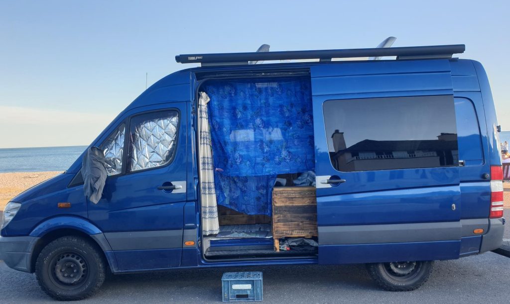 self build campervan which was formally an SSE van