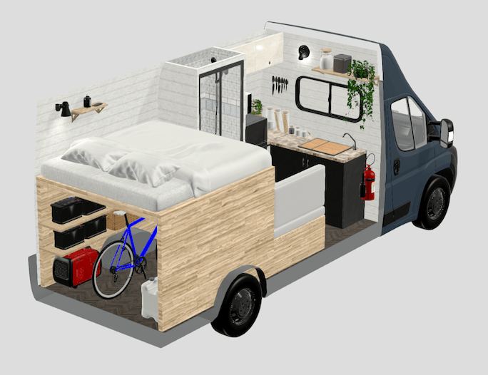 blue-campervan-with-shower-using-vanspace-3d